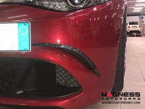 Alfa Romeo Giulia Front Bumper Air Intake Trim Set - Carbon Fiber - Quadrifoglio